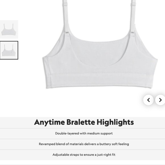 Allbirds Large Anytime Bralette Light Gray Organic Cotton Blend Buttery Soft - Picture 5 of 7